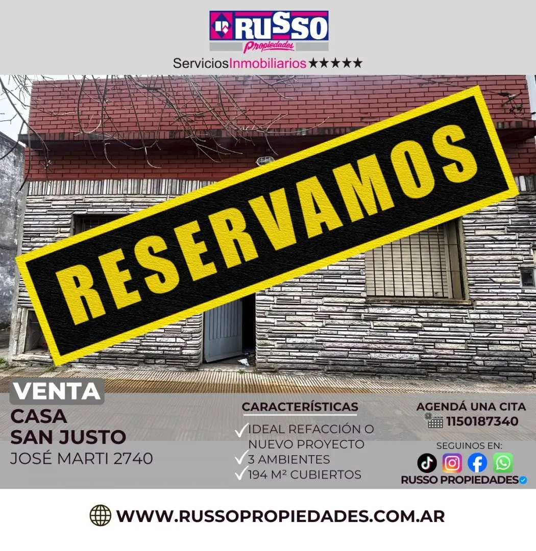 Casa en JOSE MARTI 2700