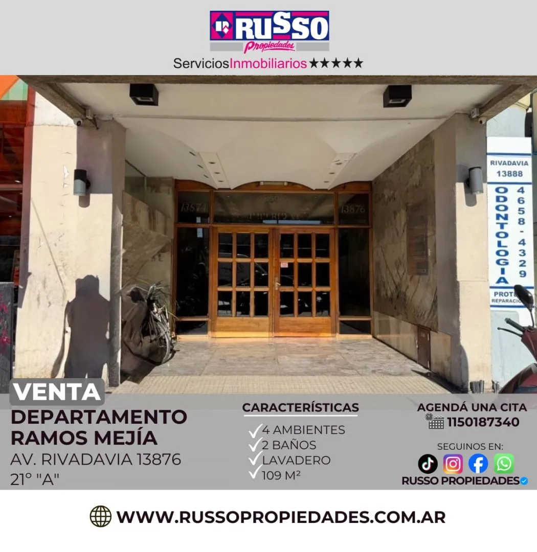 Departamento en RIVADAVIA, AV. 13800