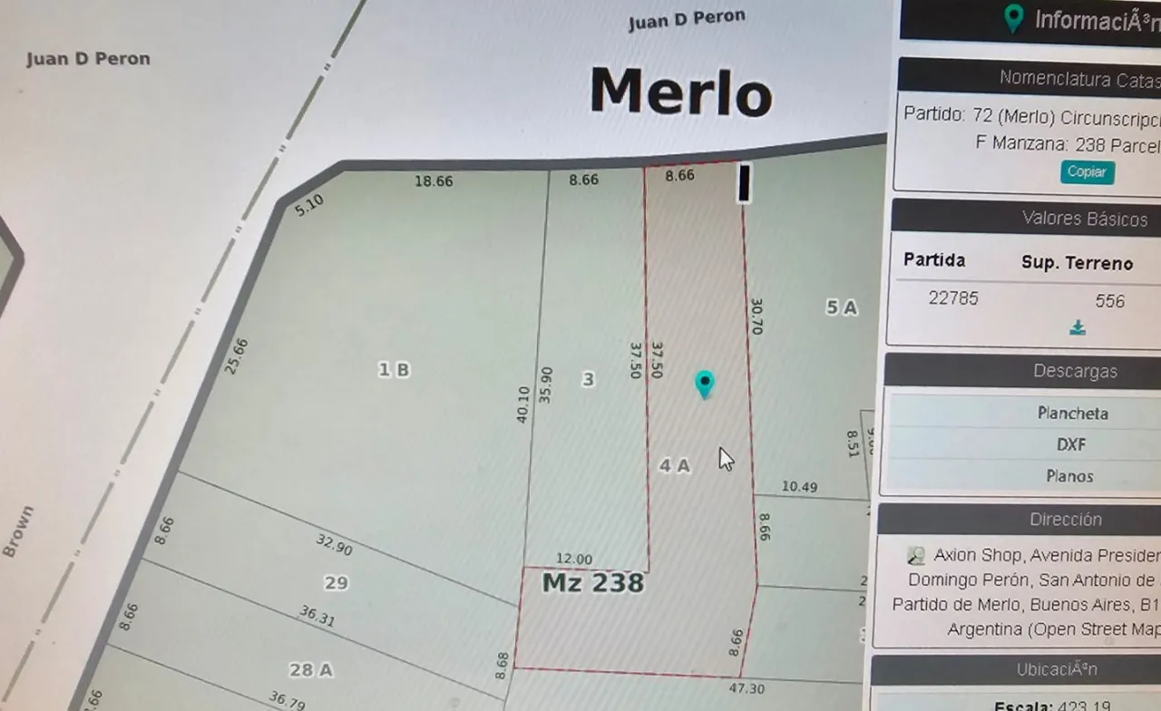 Lote en Av. Rivadavia 24400