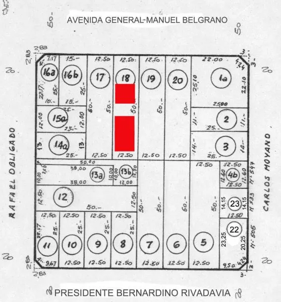 Lote en Av. Gral Belgran 1100
