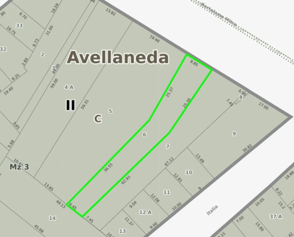 Lote en Avenida Bartolomé Mitre 1000