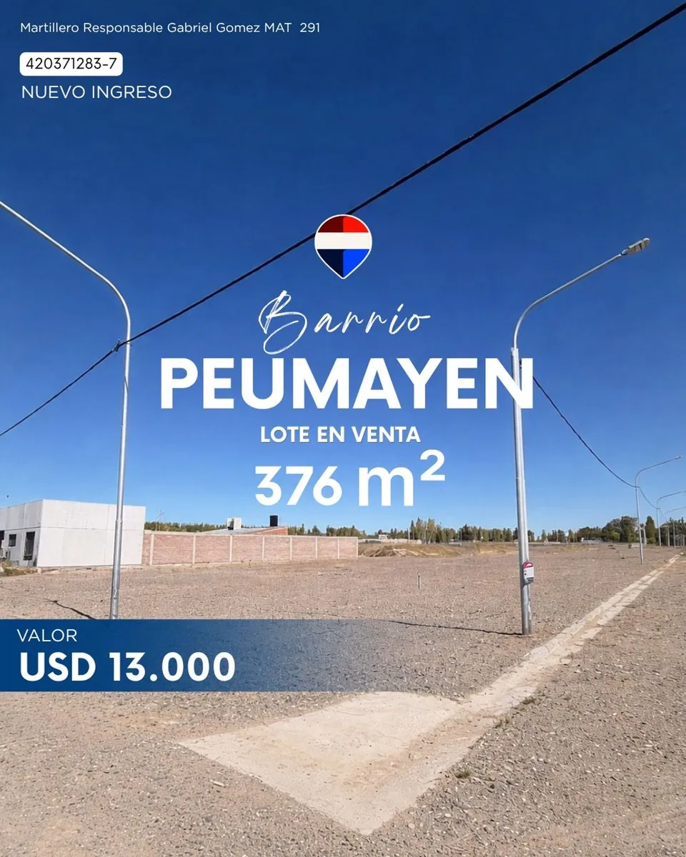 Lote en Barrio Peumayen, Lote 10 de la Manzana J S/N