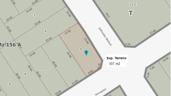 Lote en Verapaz y Alfredo Bernardro Nobel 1200