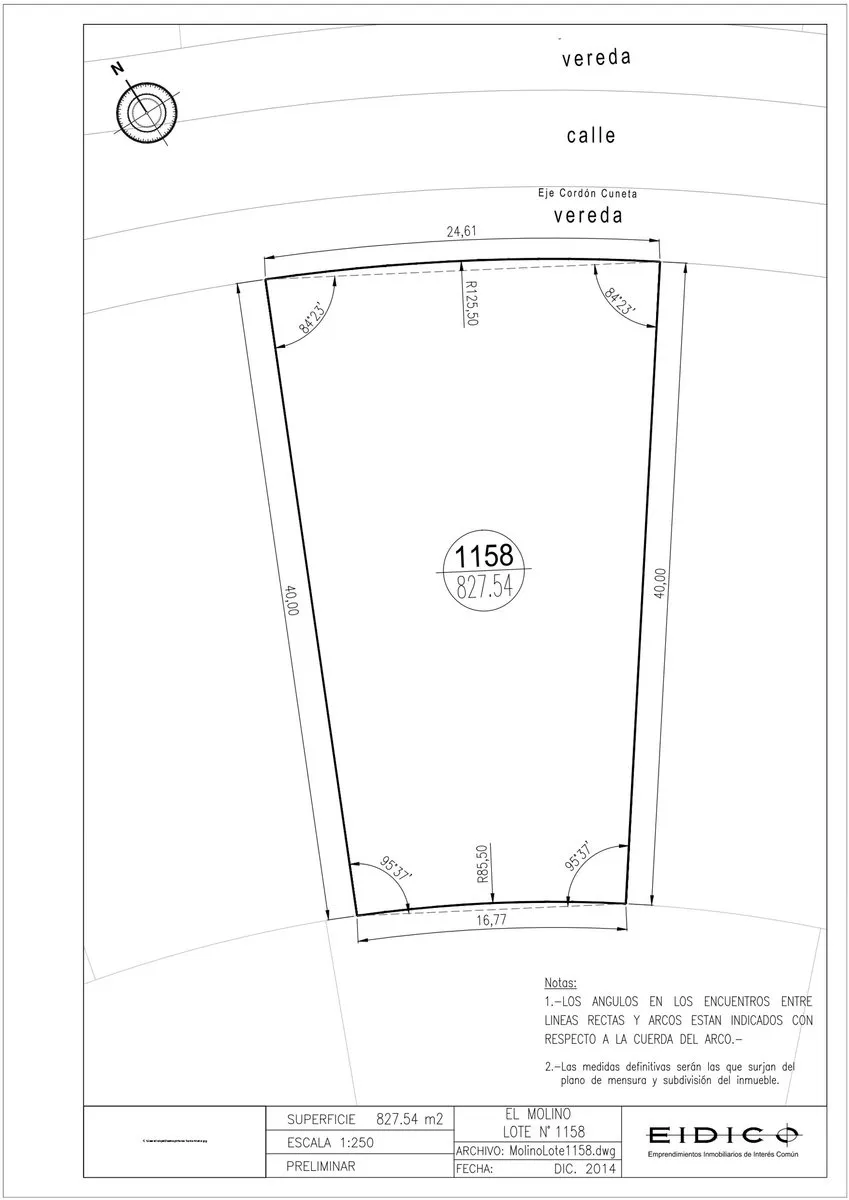 Lote en El Molino 1100