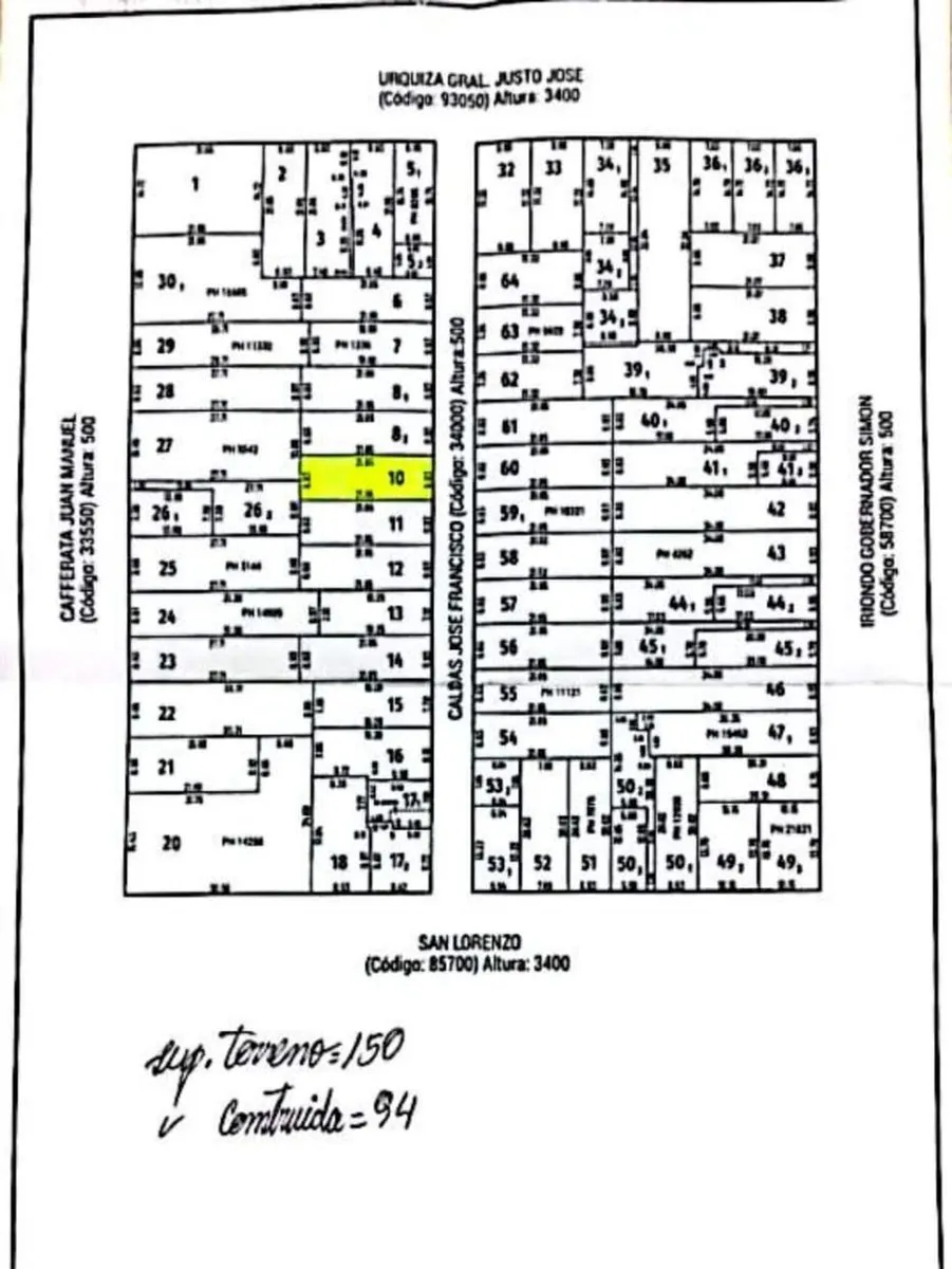 Lote en Francisco José de Caldas 500