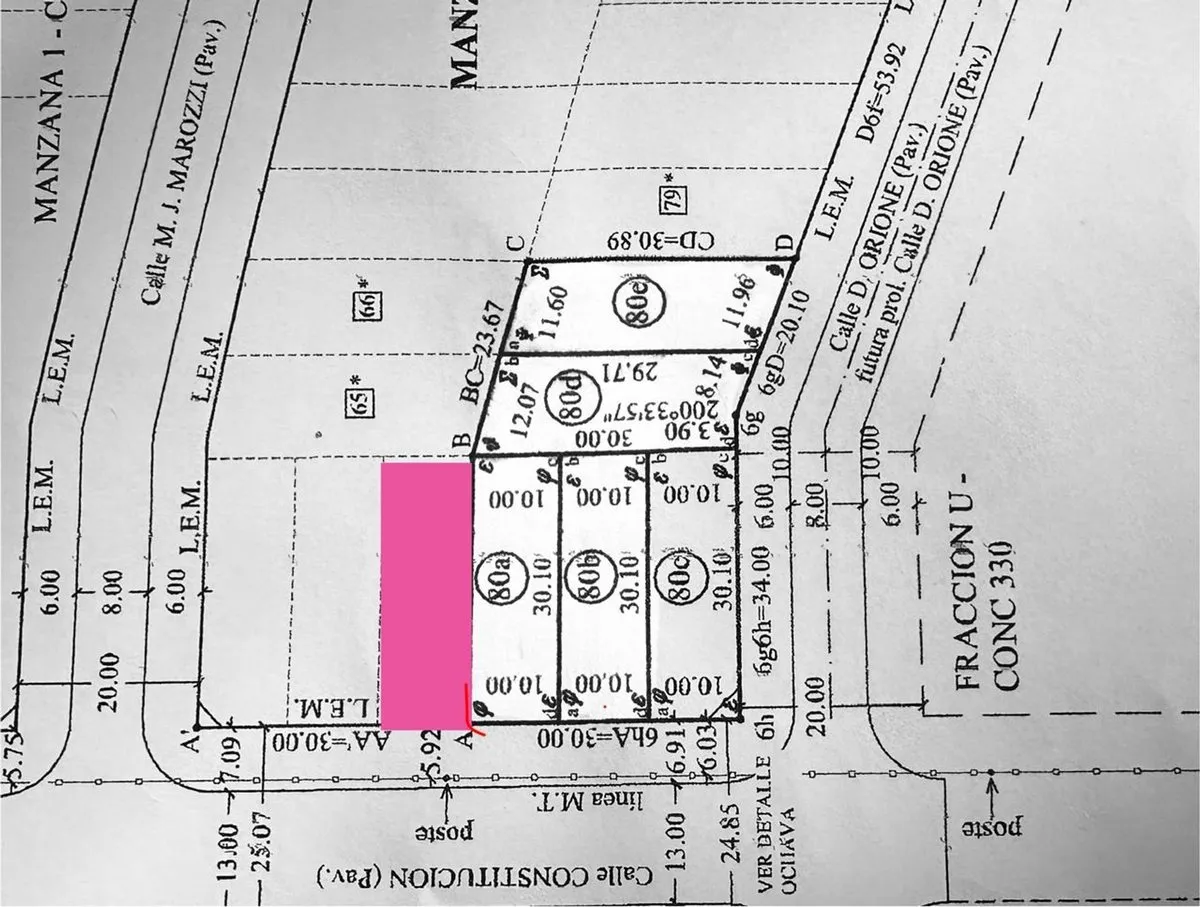 Lote en Constitución 1700