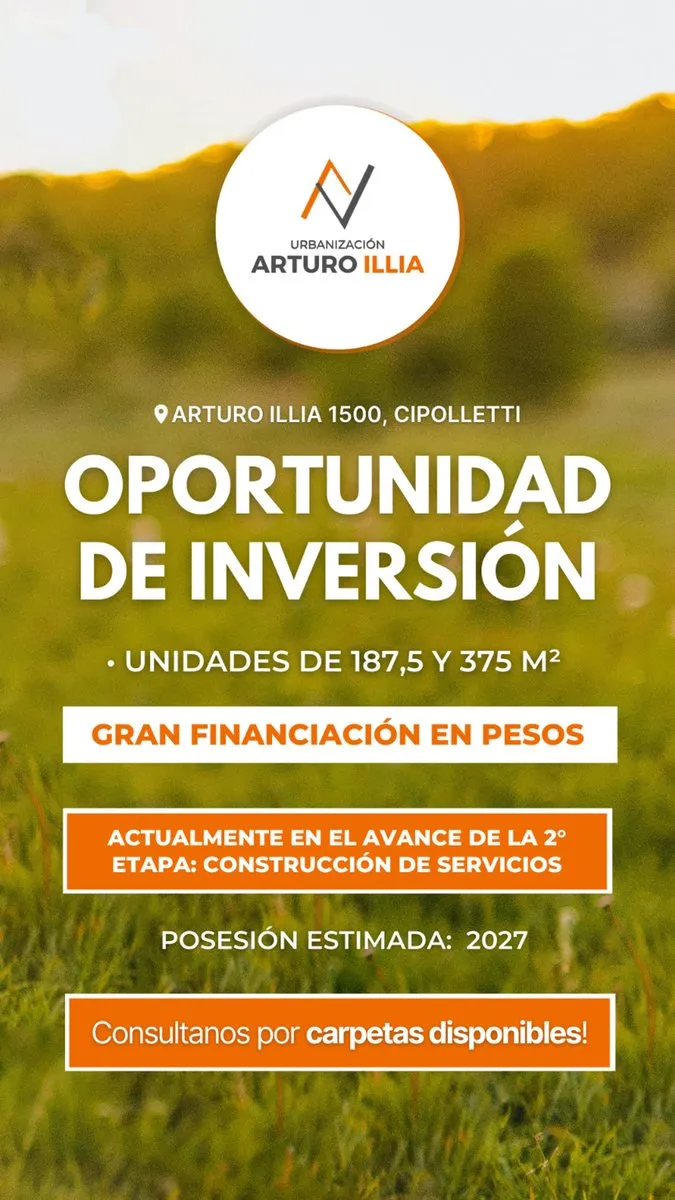 Lote en Av. Juan Domingo Perón y Av. Arturo Illía S/N