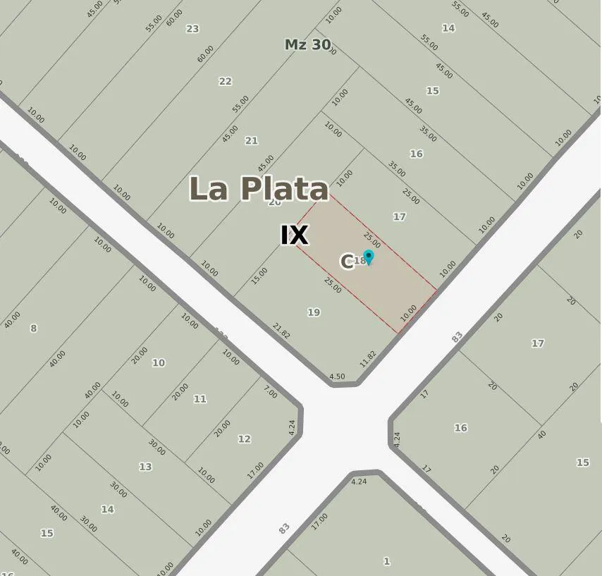 Terreno en 83 e/ 131 y 132 s/n