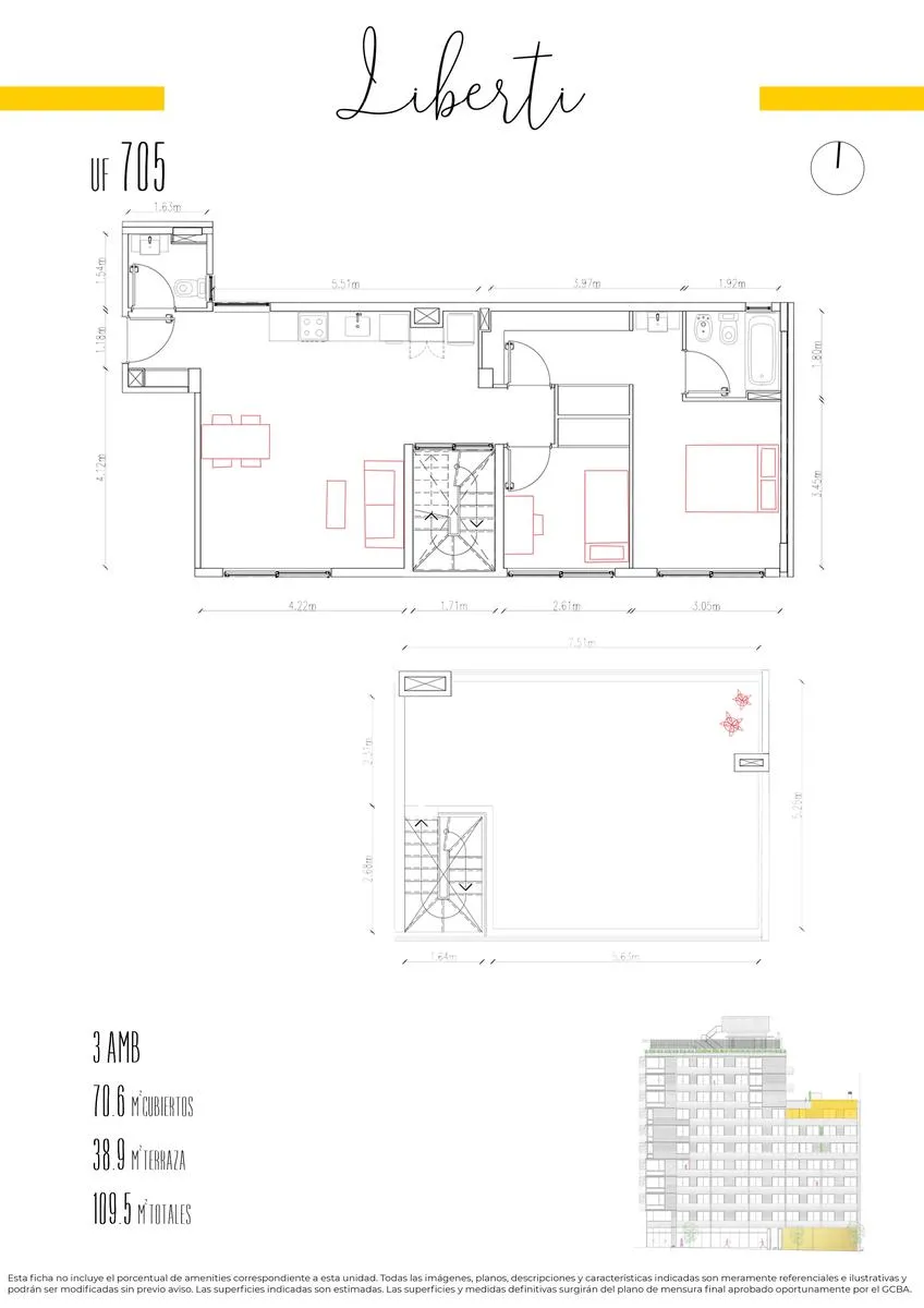 Departamento en Liberti y Regimiento Patricios