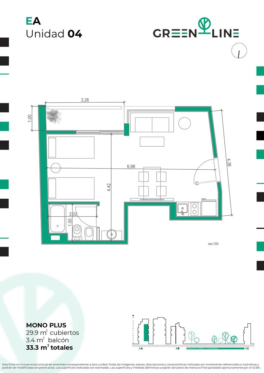 Departamento en Sarmiento 4200