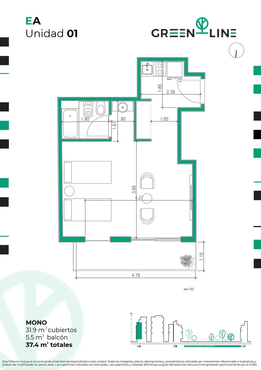 Departamento en Sarmiento 4200
