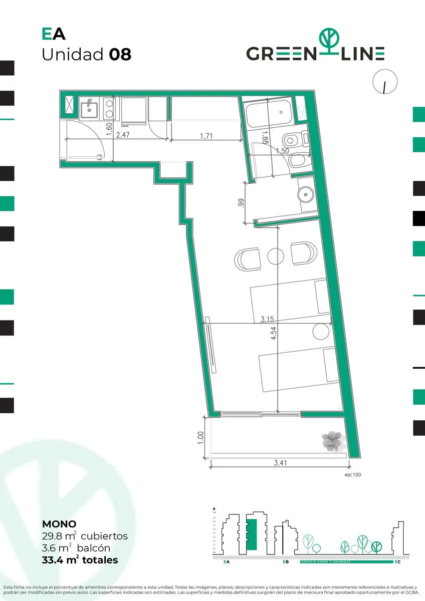 Departamento en Sarmiento 4200