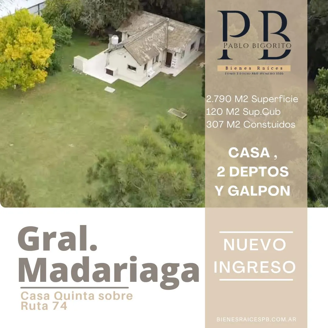 Casa en Ruta 74 km 24.5 y 36