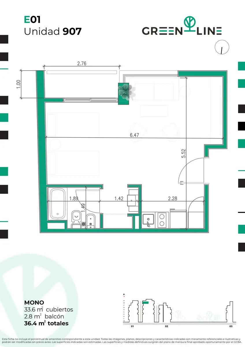 Departamento en Sarmiento 4200