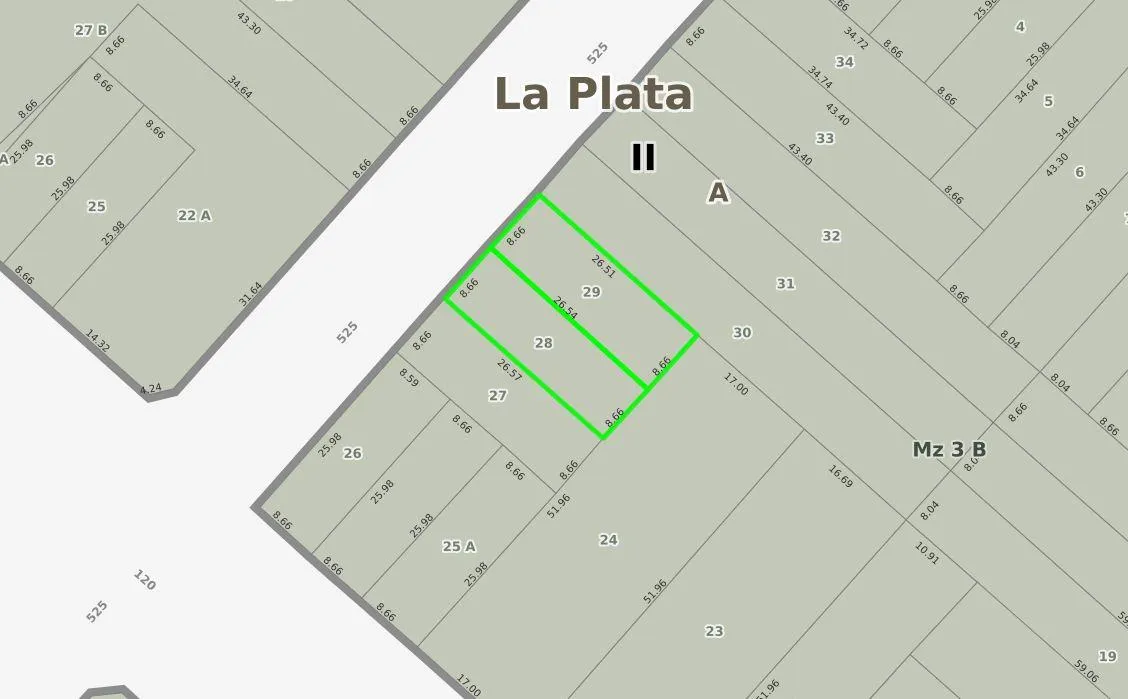 Terreno en 525 e/ 120 y 121