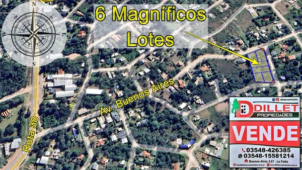 Terreno en Av.Buenos Aires,Punilla,Bernadino Rivadavia
