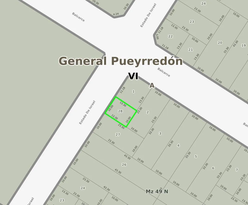 Terreno en Estado de Israel al 1100