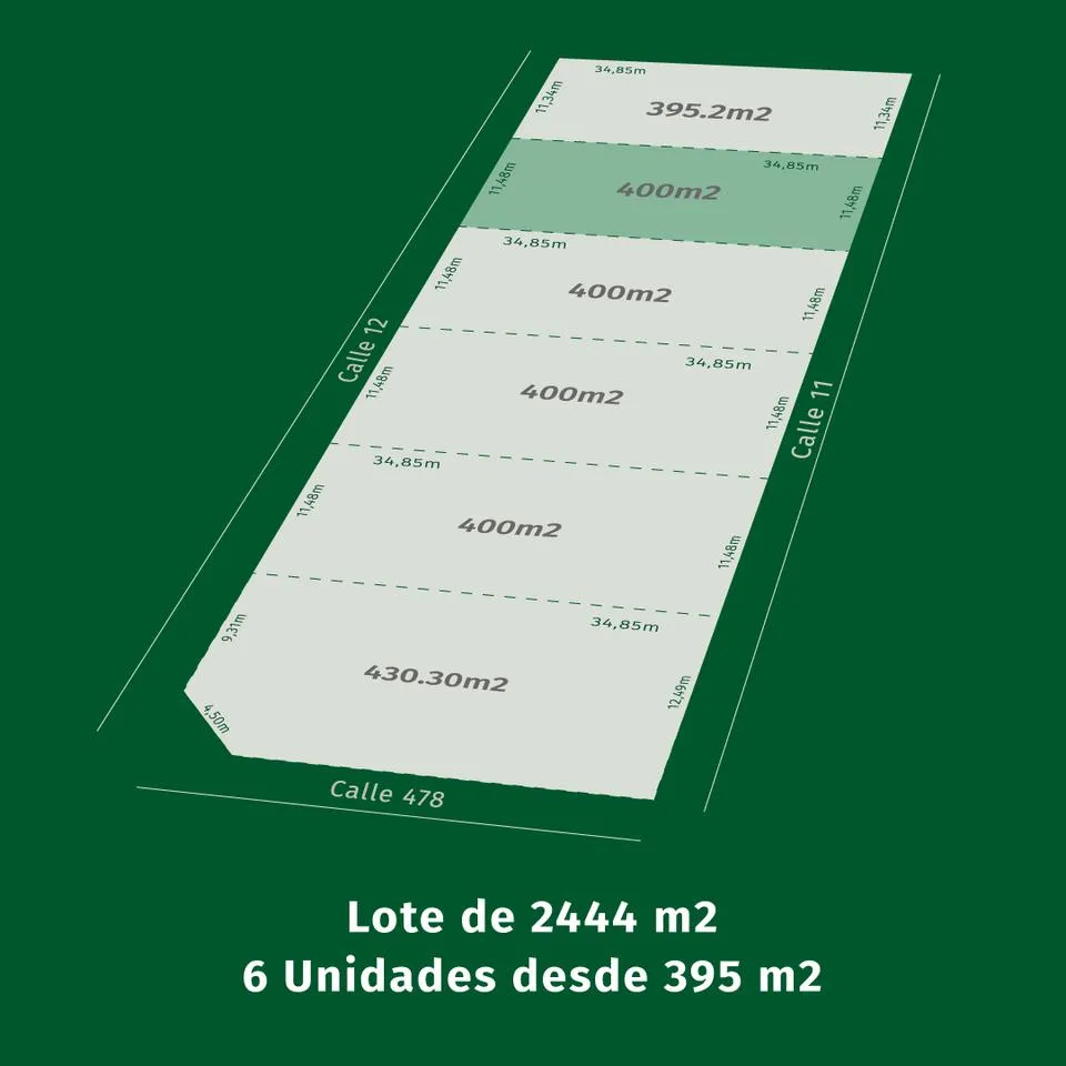 Terreno en 478 e/ 11 y 12 - Lote 2