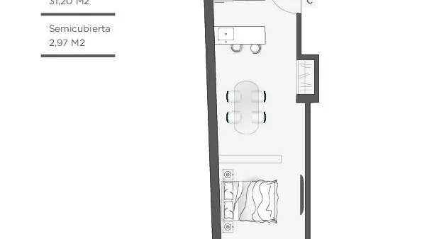 Departamento en Av. San Martin 4820 5° C Villa del Parque - Monoambiente en construcción
