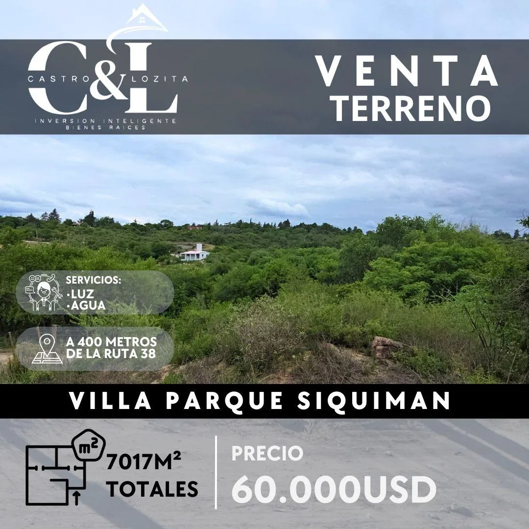 Terreno en Villa Parque Siquiman, Punilla