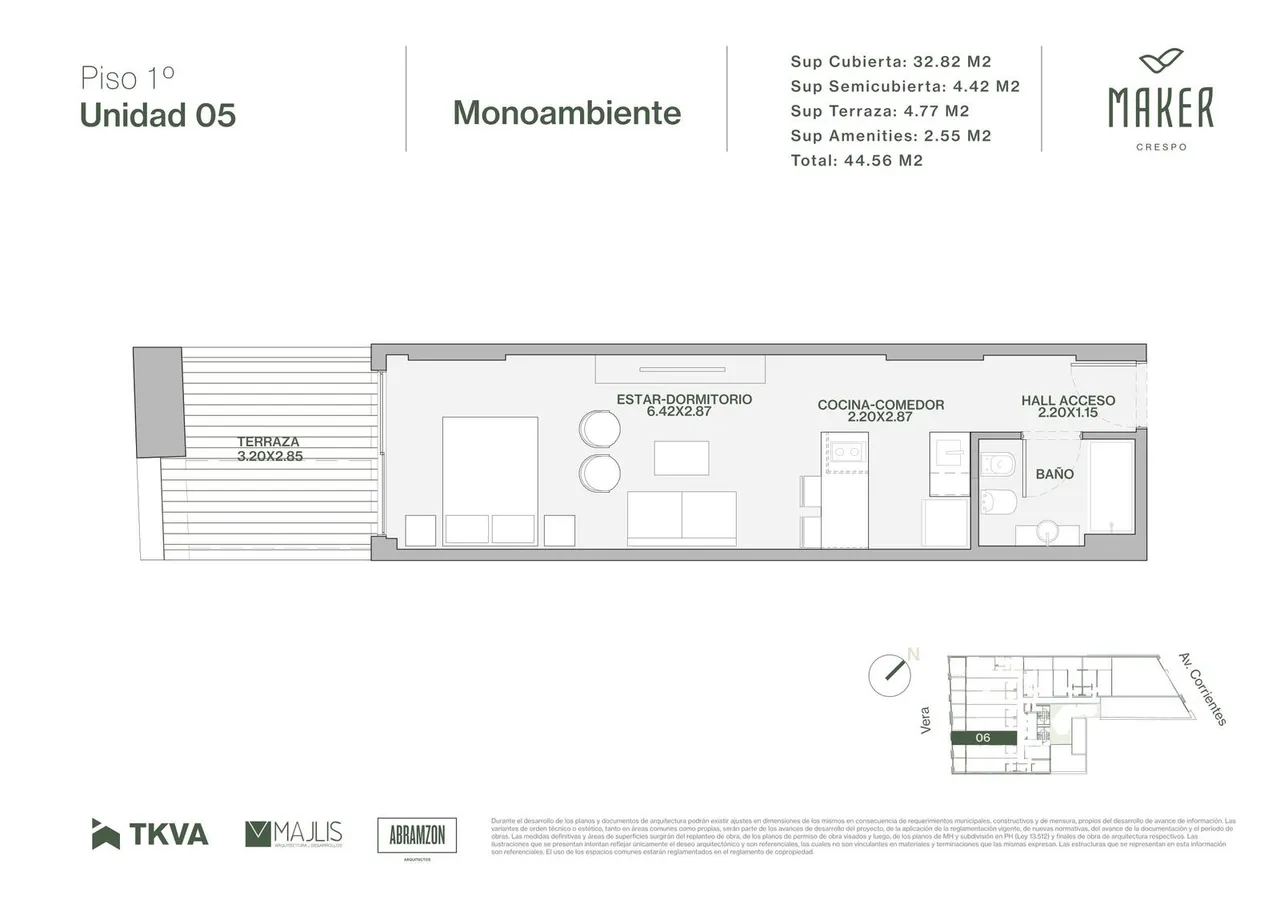 Departamento en Av. Corrientes 4800