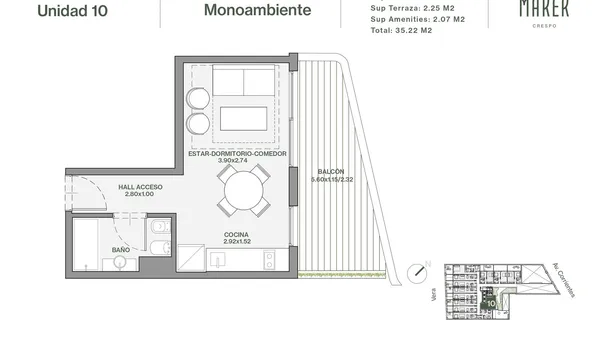 Departamento en Av. Corrientes 4800