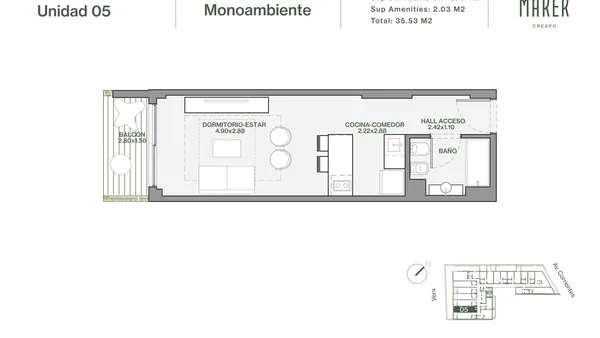 Departamento en Av. Corrientes 4800