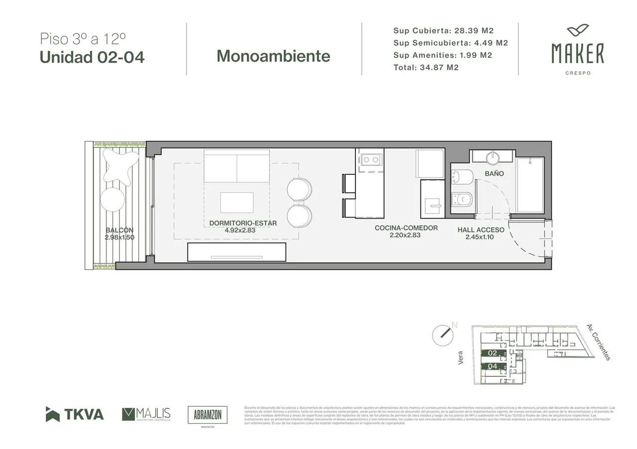 Departamento en Av. Corrientes 4800