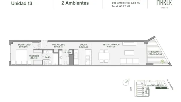 Departamento en Av. Corrientes 4800