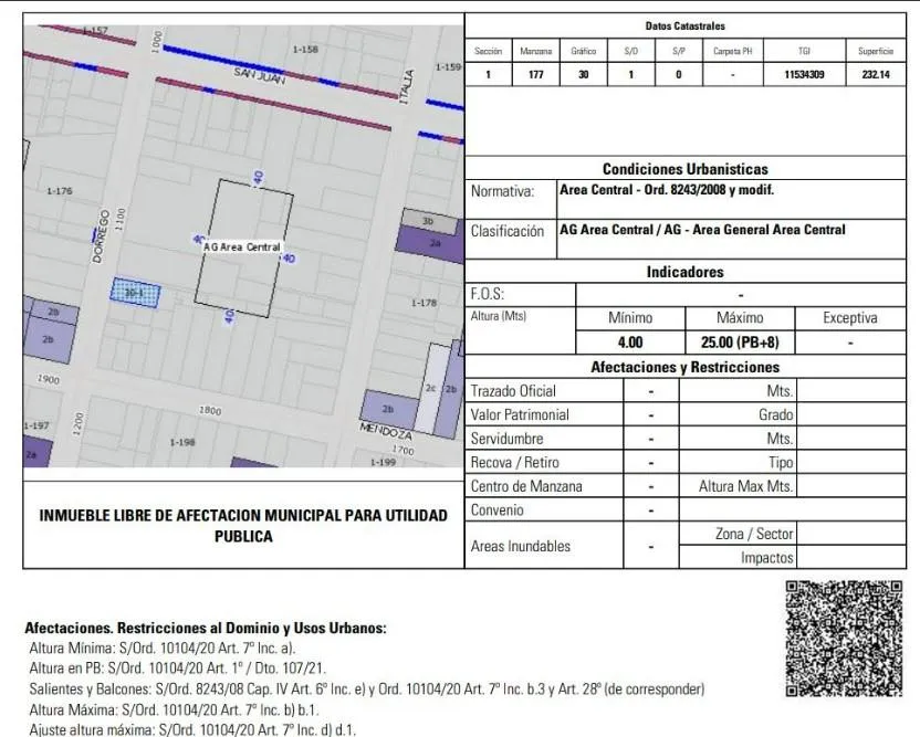Terreno en Dorrego al 1100
