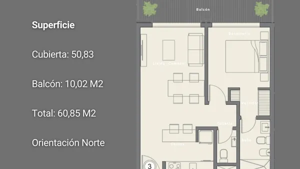 Departamento en Venta - Departamento 1 Dormitorio - Tipología 3 - Av. Argentina 794 - Neuquén Capital