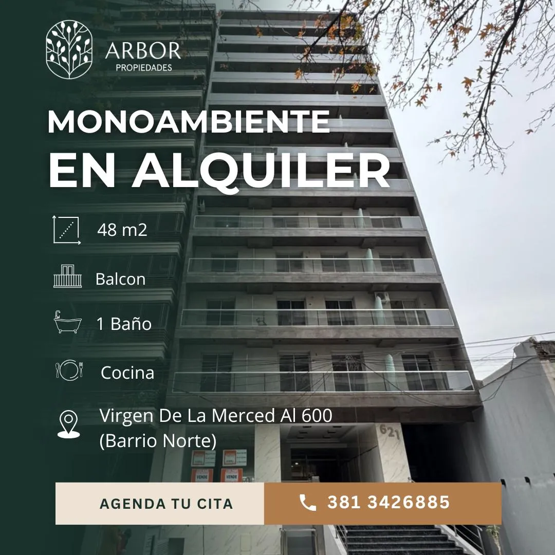 Departamento en Virgen de la Merced al 600