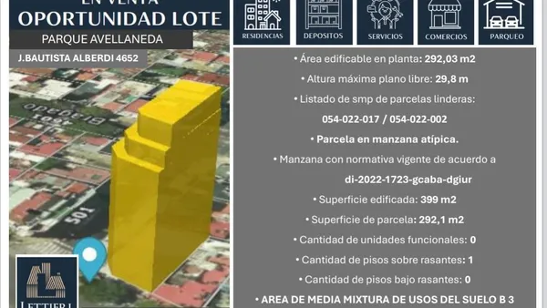 Terreno en Juan Bautista Alberdi al 4600