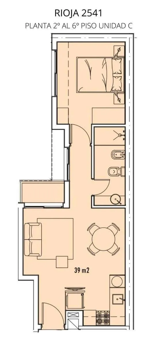 Departamento en Rioja al 2500