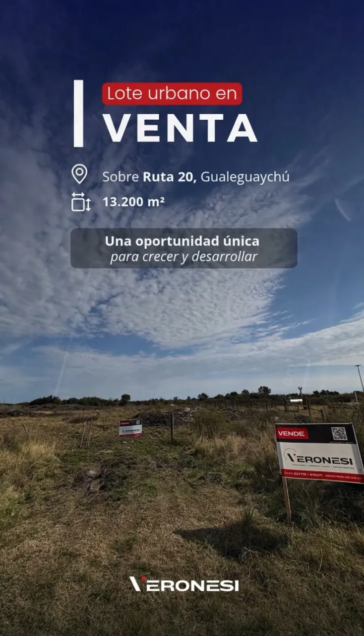 Terreno en Ruta 20 casi primera junta