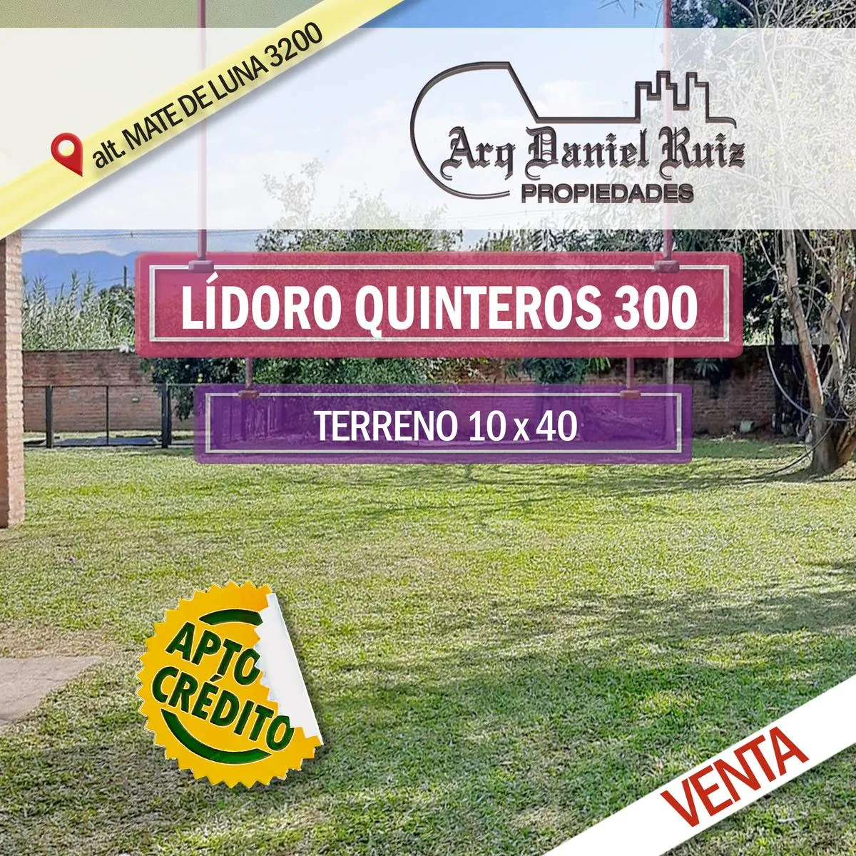 Terreno en Lídoro Quinteros al 300