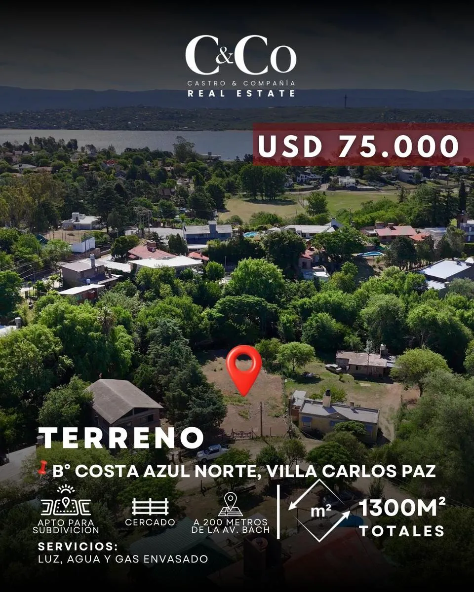 Terreno en Costa Azul Norte, Villa Carlos Paz