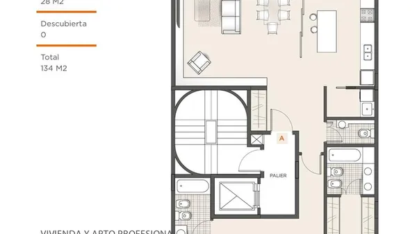 Departamento en Julian Alvarez 725 7° A - 4 amb con parrilla
