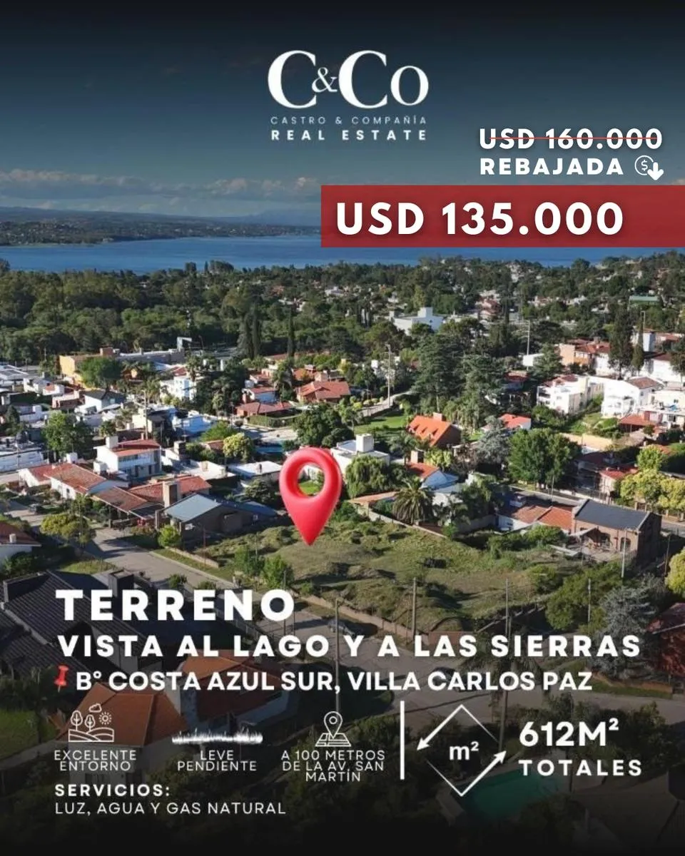 Terreno en Costa Azul Sur, Villa Carlos Paz