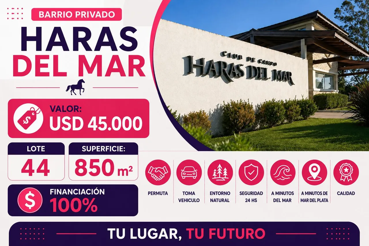 Terreno en lote 44 haras del Mar