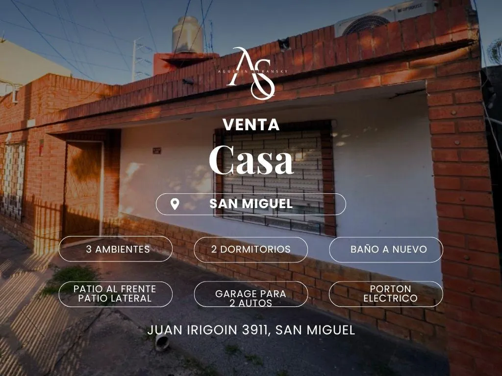 Casa en Juan Irigoin al 3900