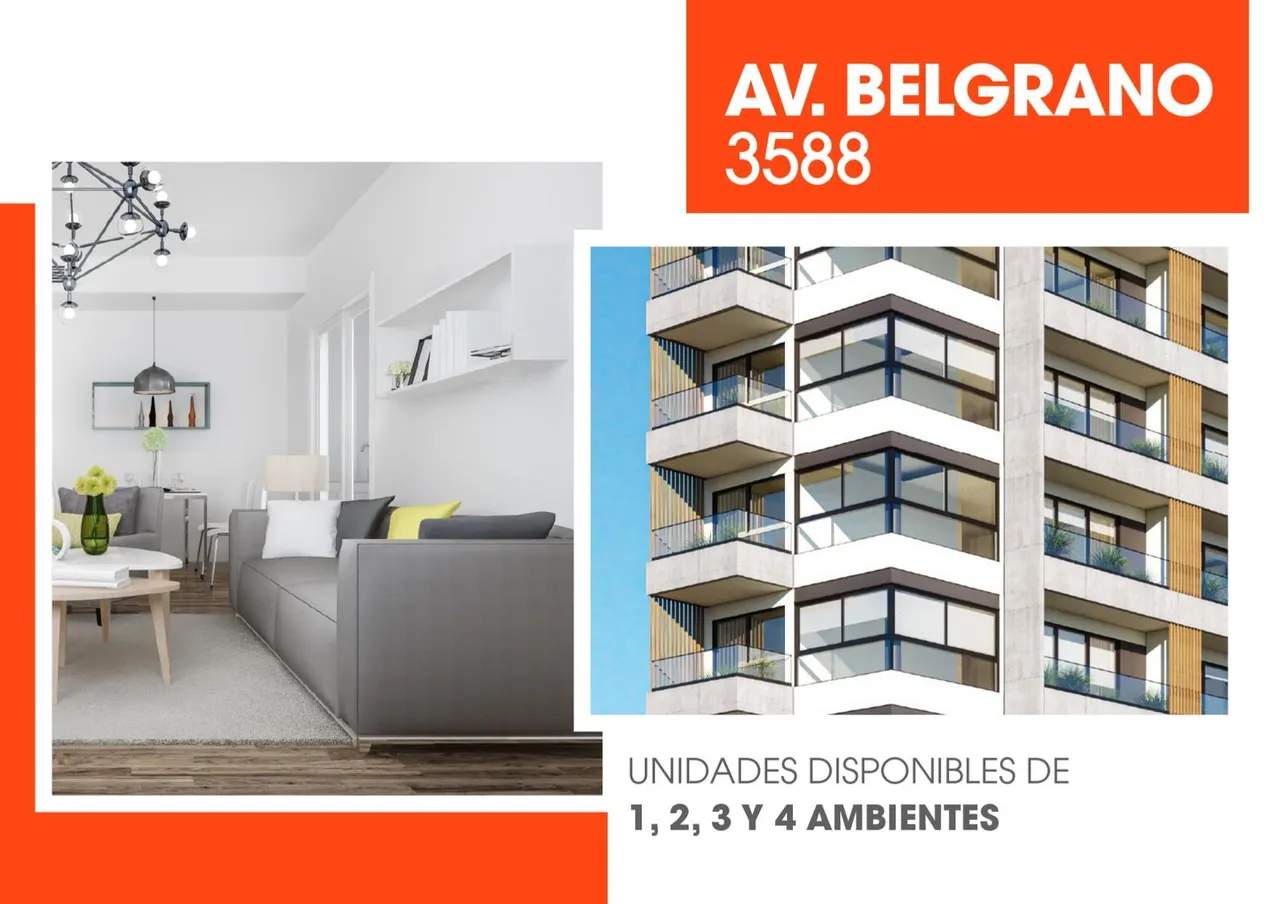 Departamento en Av. Belgrano 3588 7° C - Almagro - 2 ambientes con balcón amplio en construcción