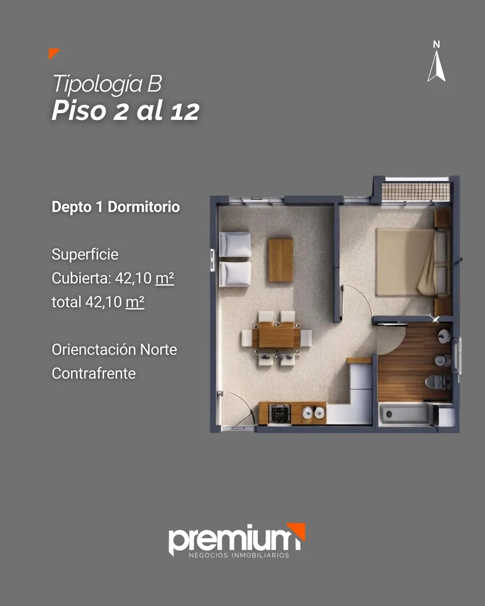 Departamento en Venta - Departamento 1 Dormitorio - Tipología B - Centro Oeste - Neuquén Capital