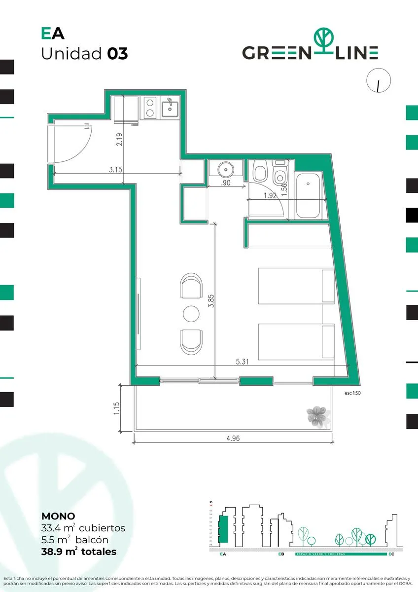 Departamento en Sarmiento 4200