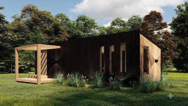 Casa en PUEBLO VACA MUERTA Modelo NORDIC (techo 1 agua)