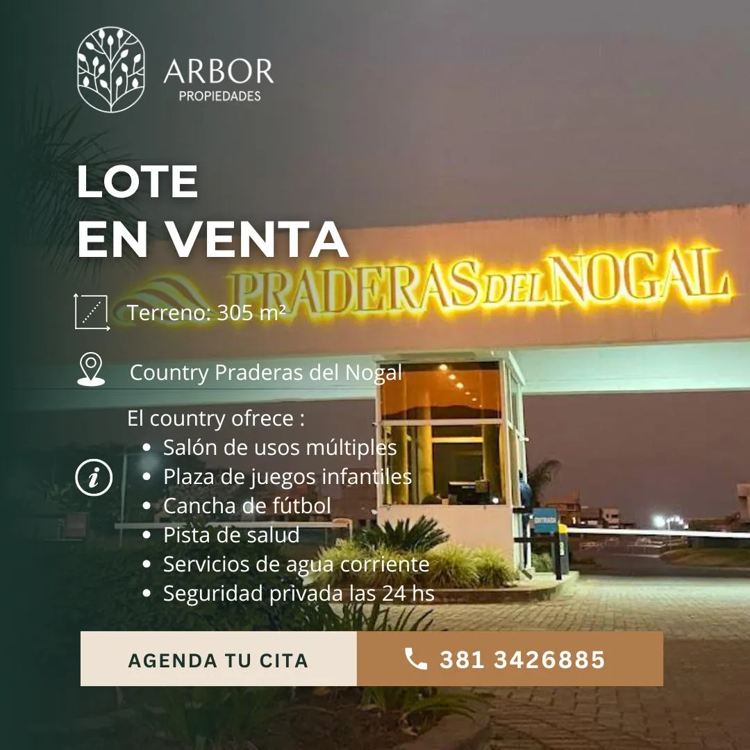 Terreno en Country Praderas del Nogal