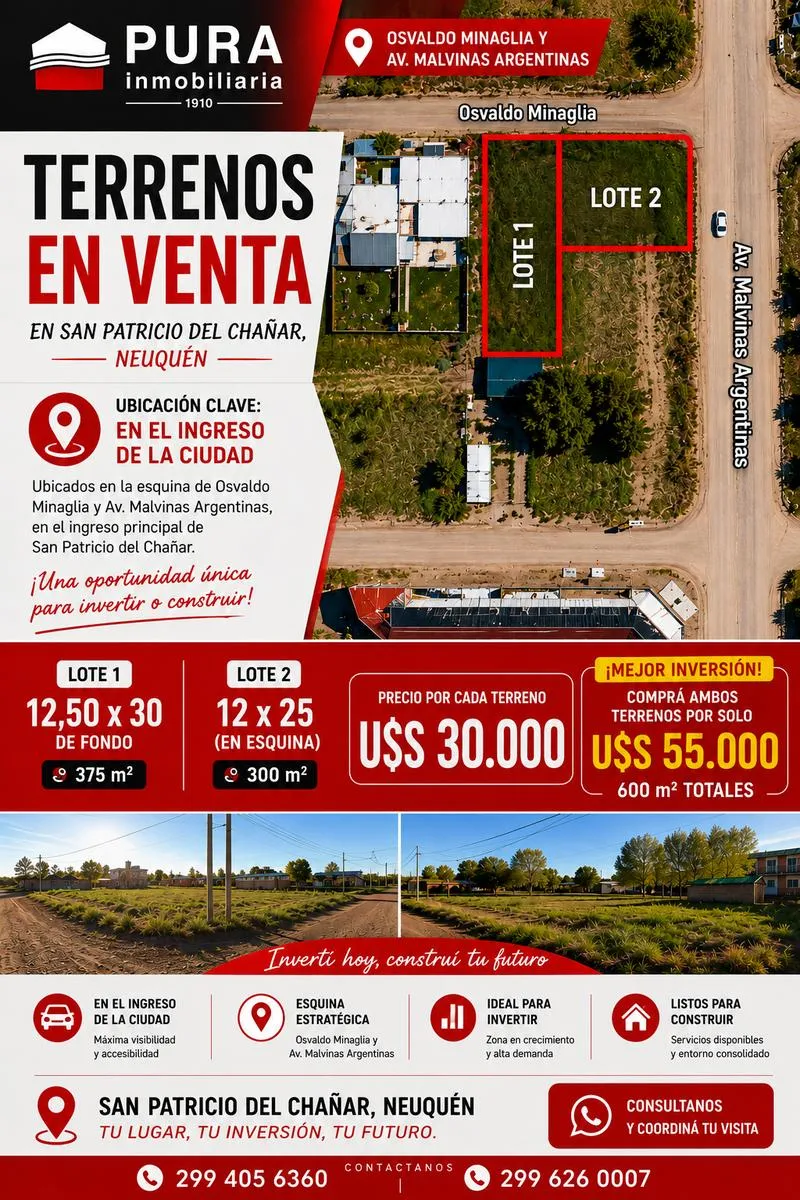 Terreno en Osvaldo Minaglia y Av. Malvinas Argentinas