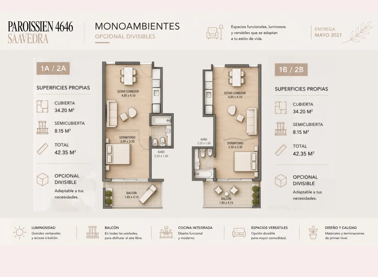 Departamento en PAROISSIEN al 4600