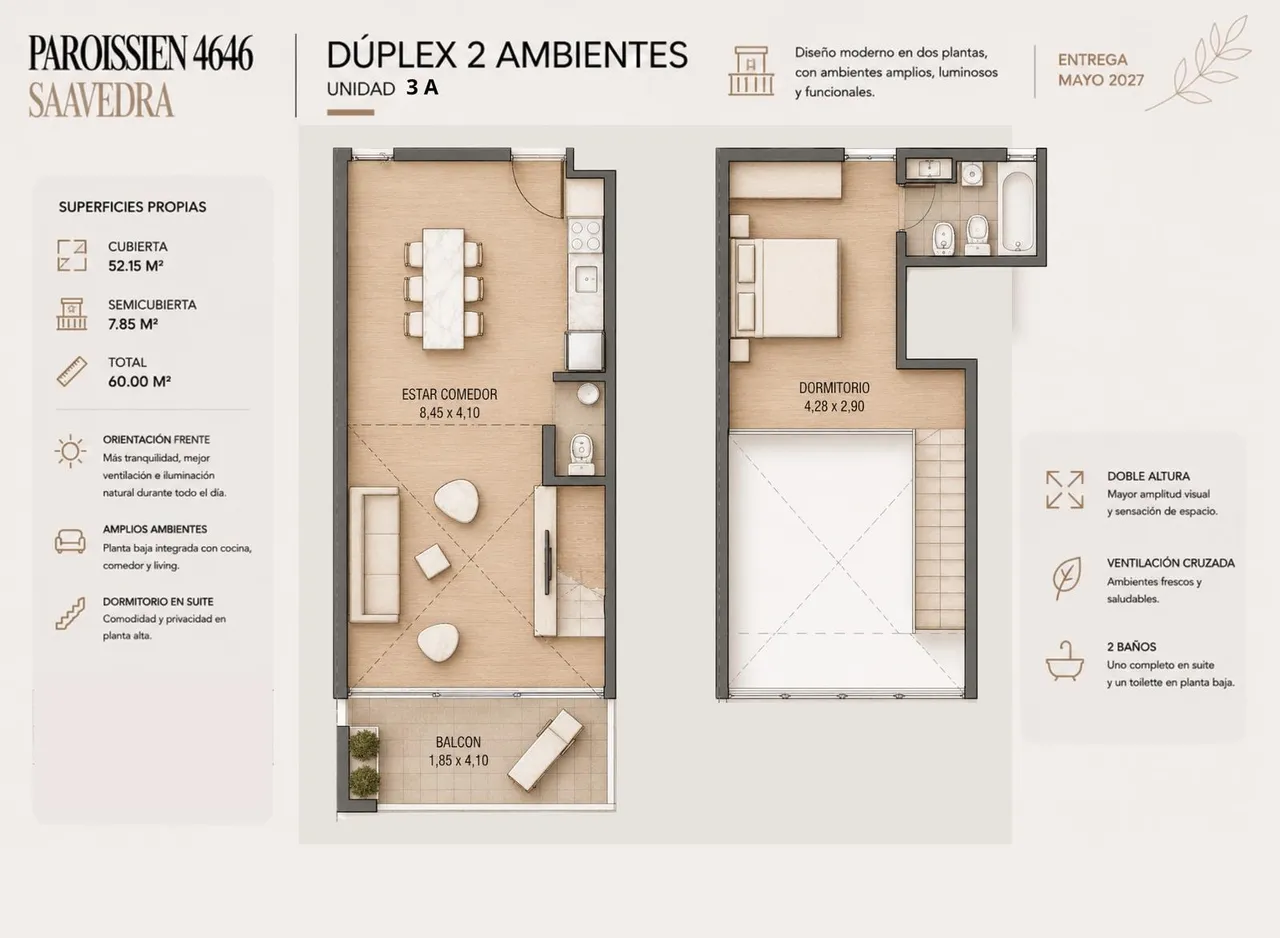 Departamento en PAROISSIEN al 4600