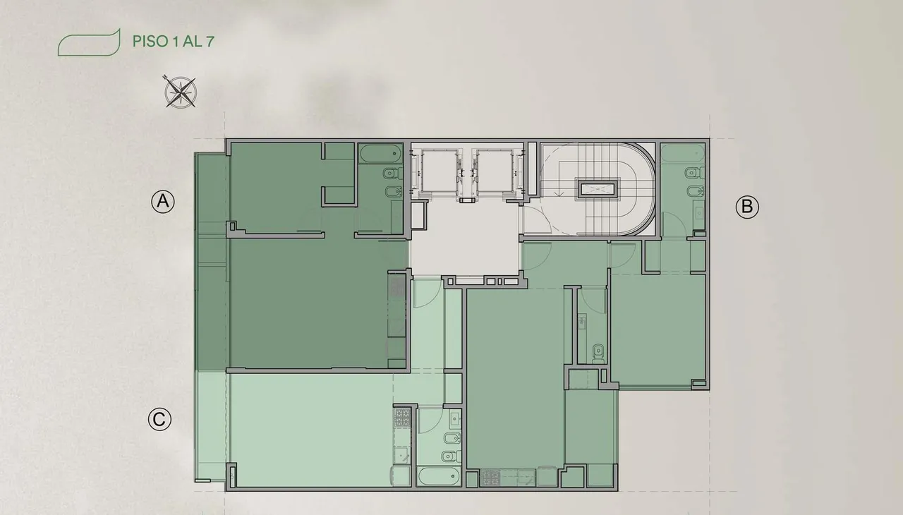 Departamento en Arévalo al 2300 — Piso 5° Depto B